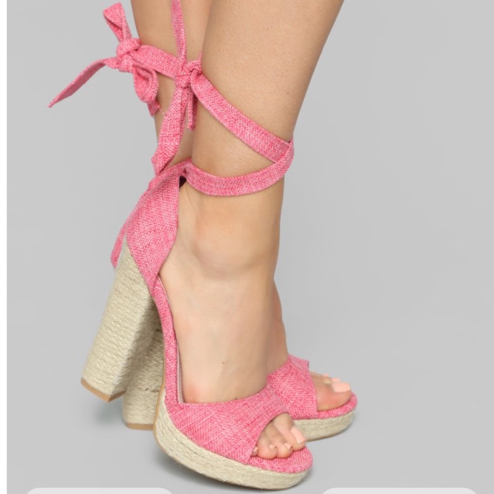 FashionNova Done With You Heeled Sandals - Pink